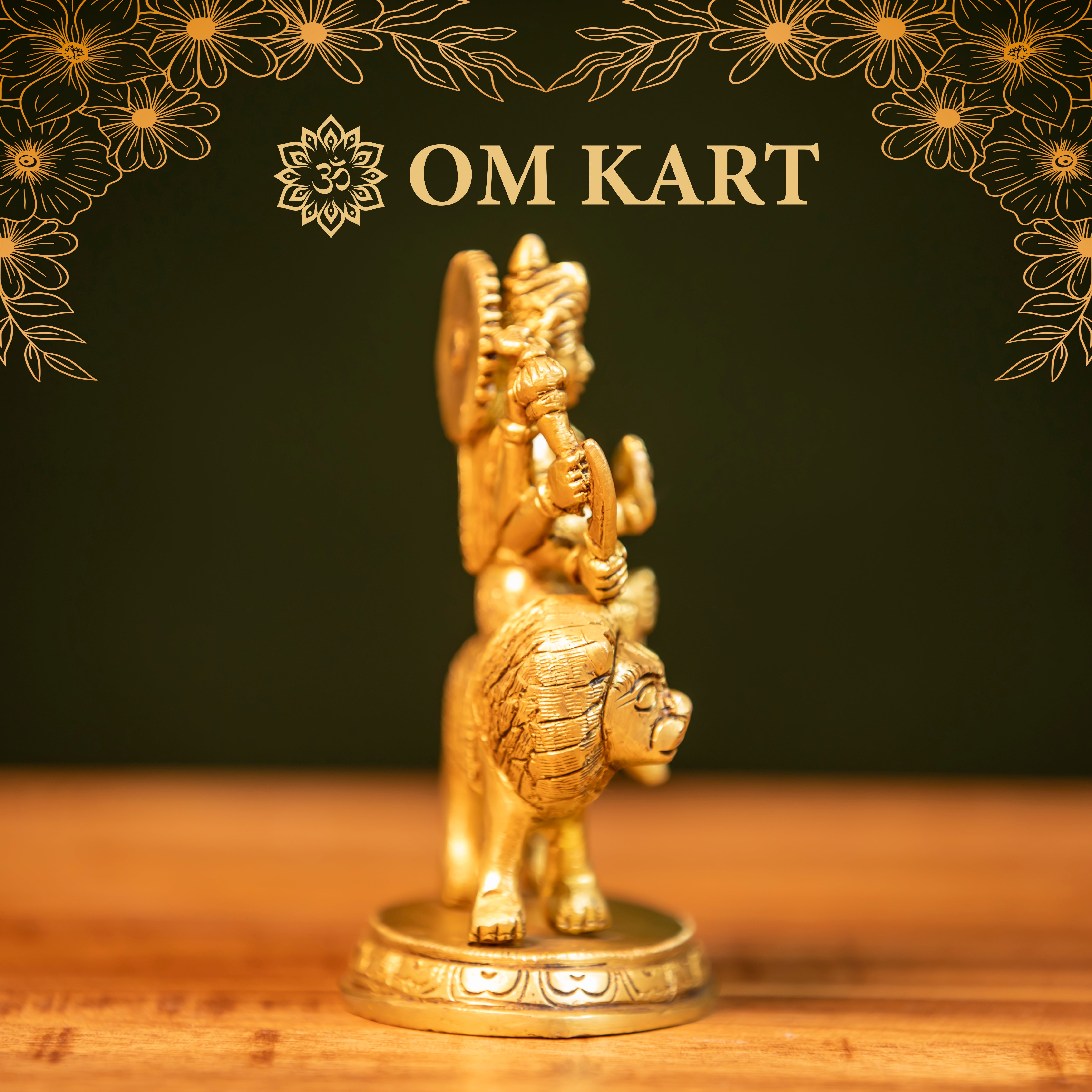 Pure Brass Goddess Durga Idol