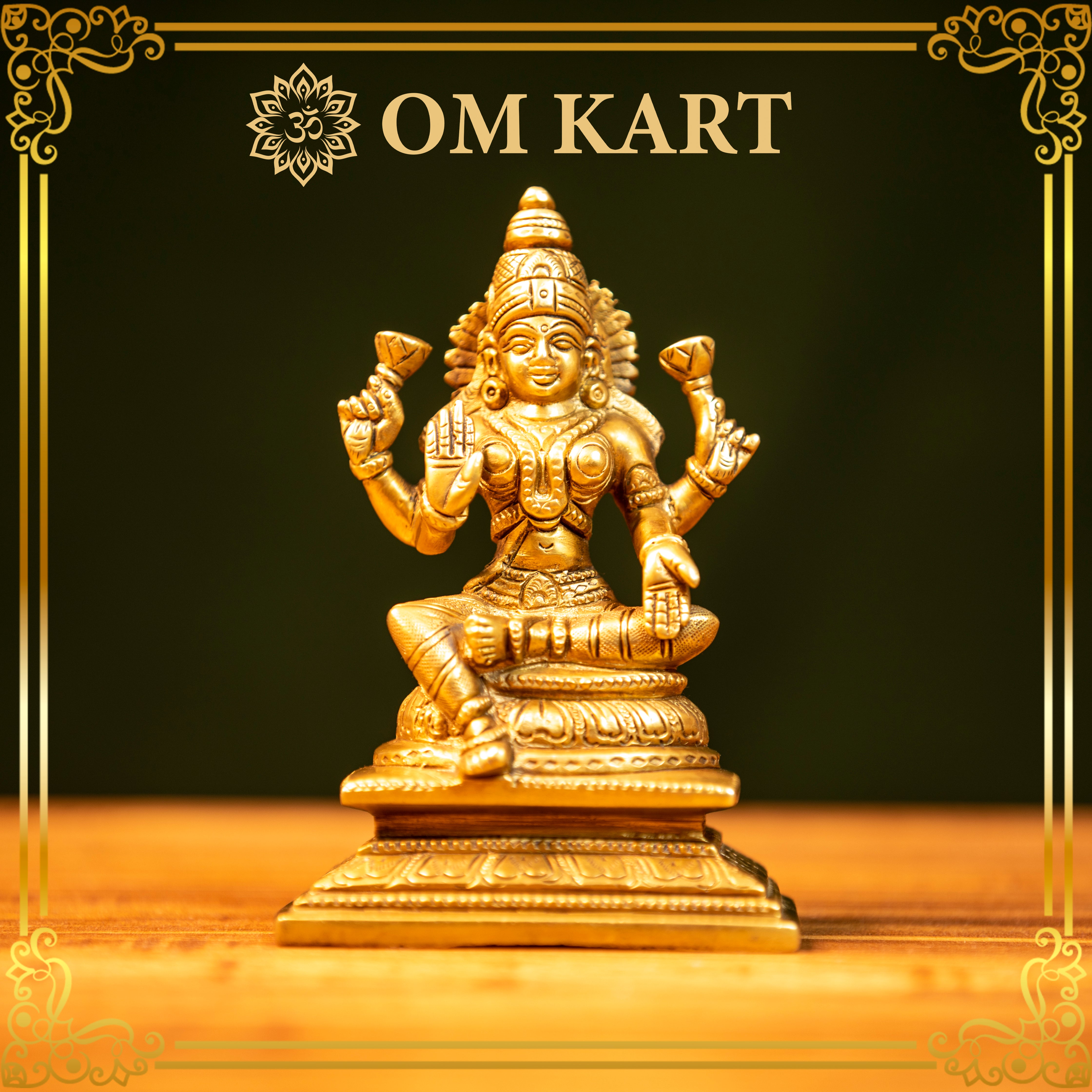 Pure Brass Goddess Lakshmi Idol