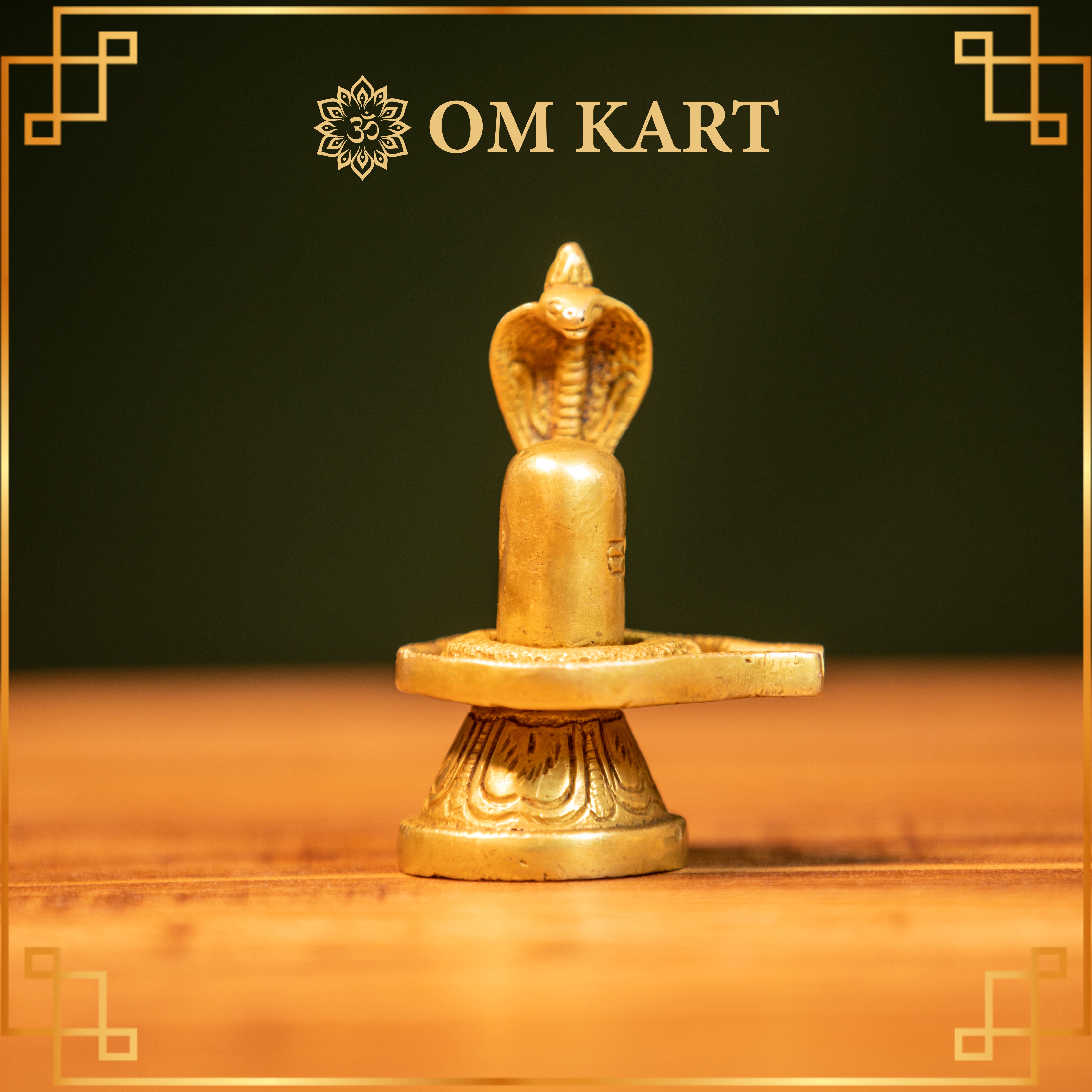 Pure Brass Shivling with Naag Idol