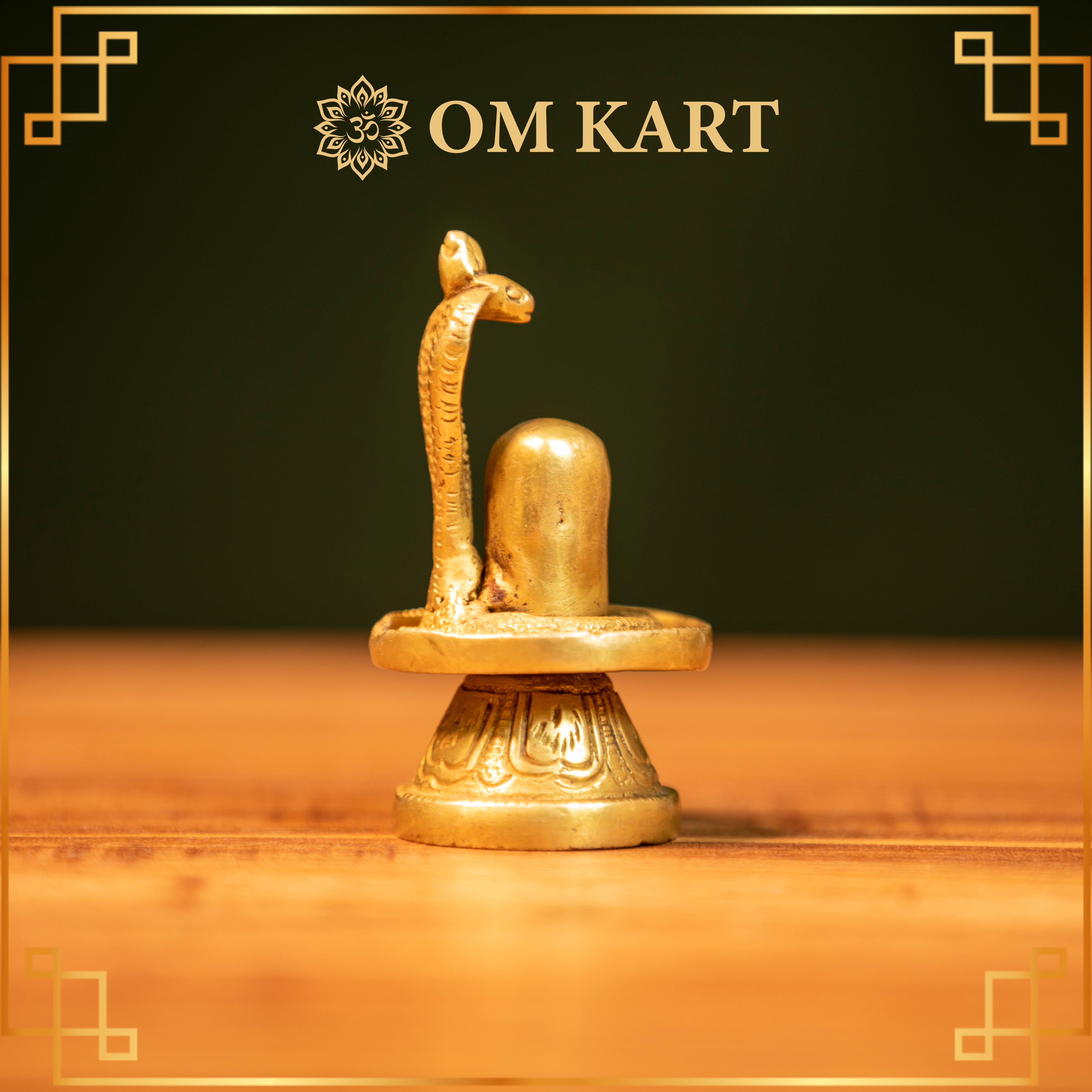 Pure Brass Shivling with Naag Idol