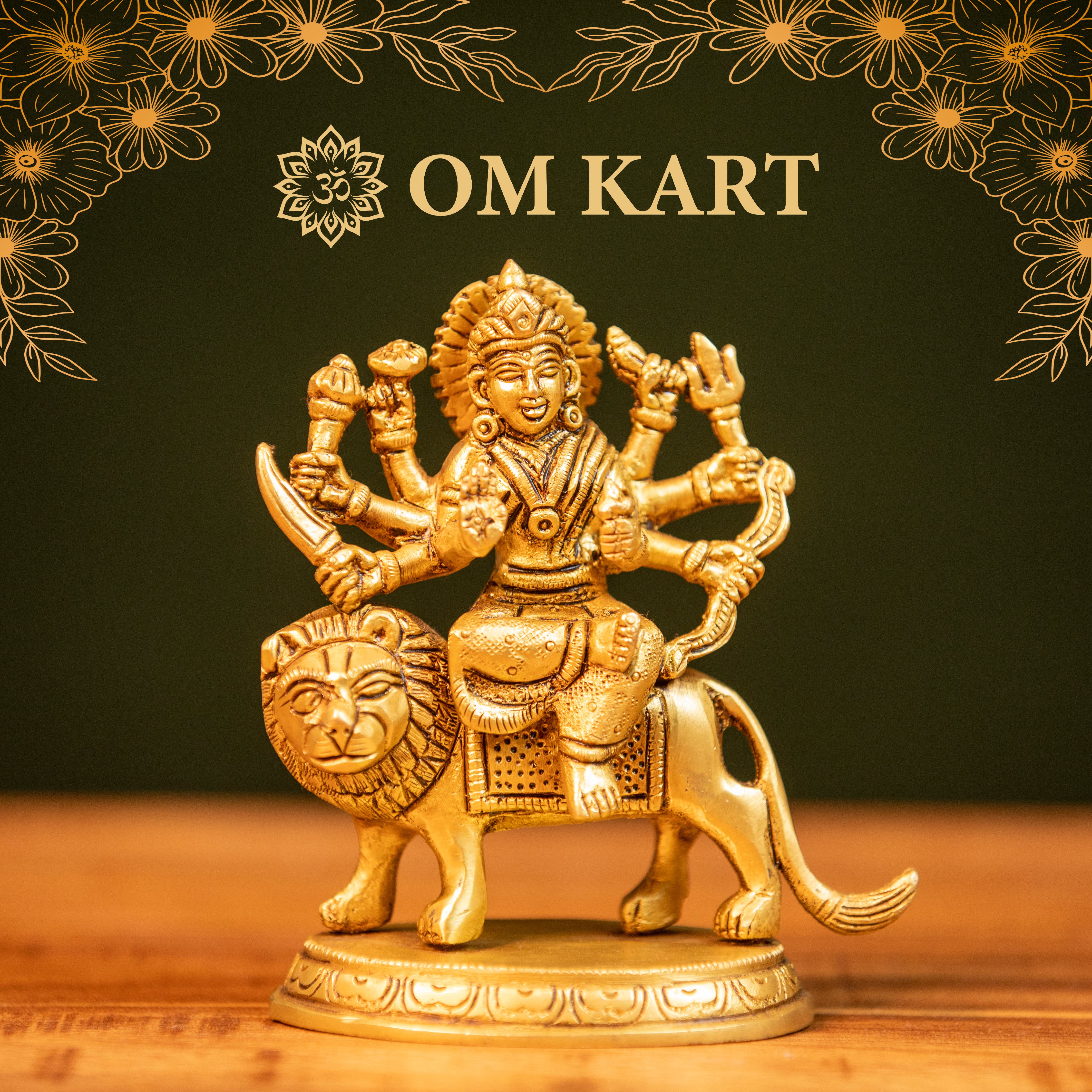 Pure Brass Goddess Durga Idol