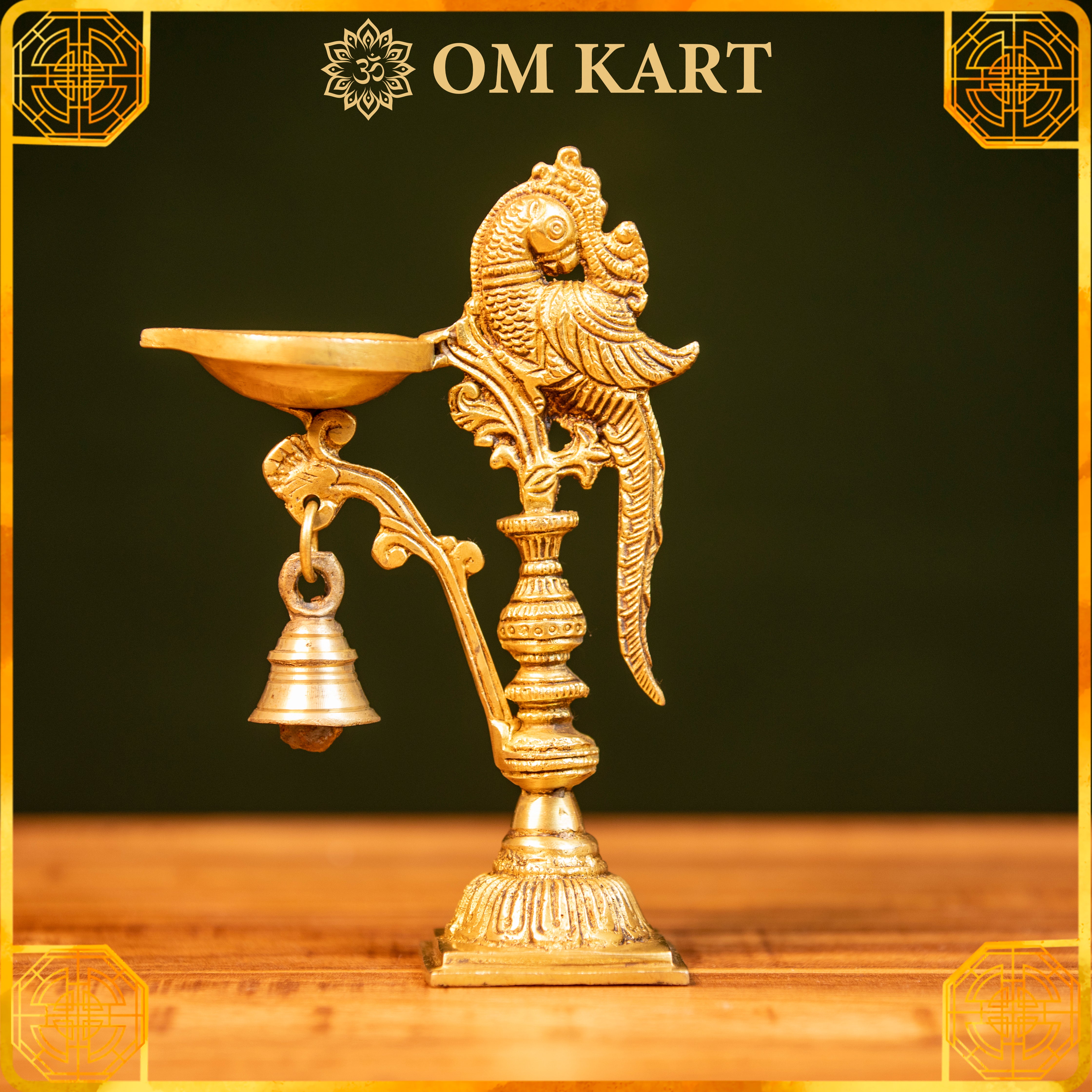 Pure Brass Parrot Design Oil Lamp