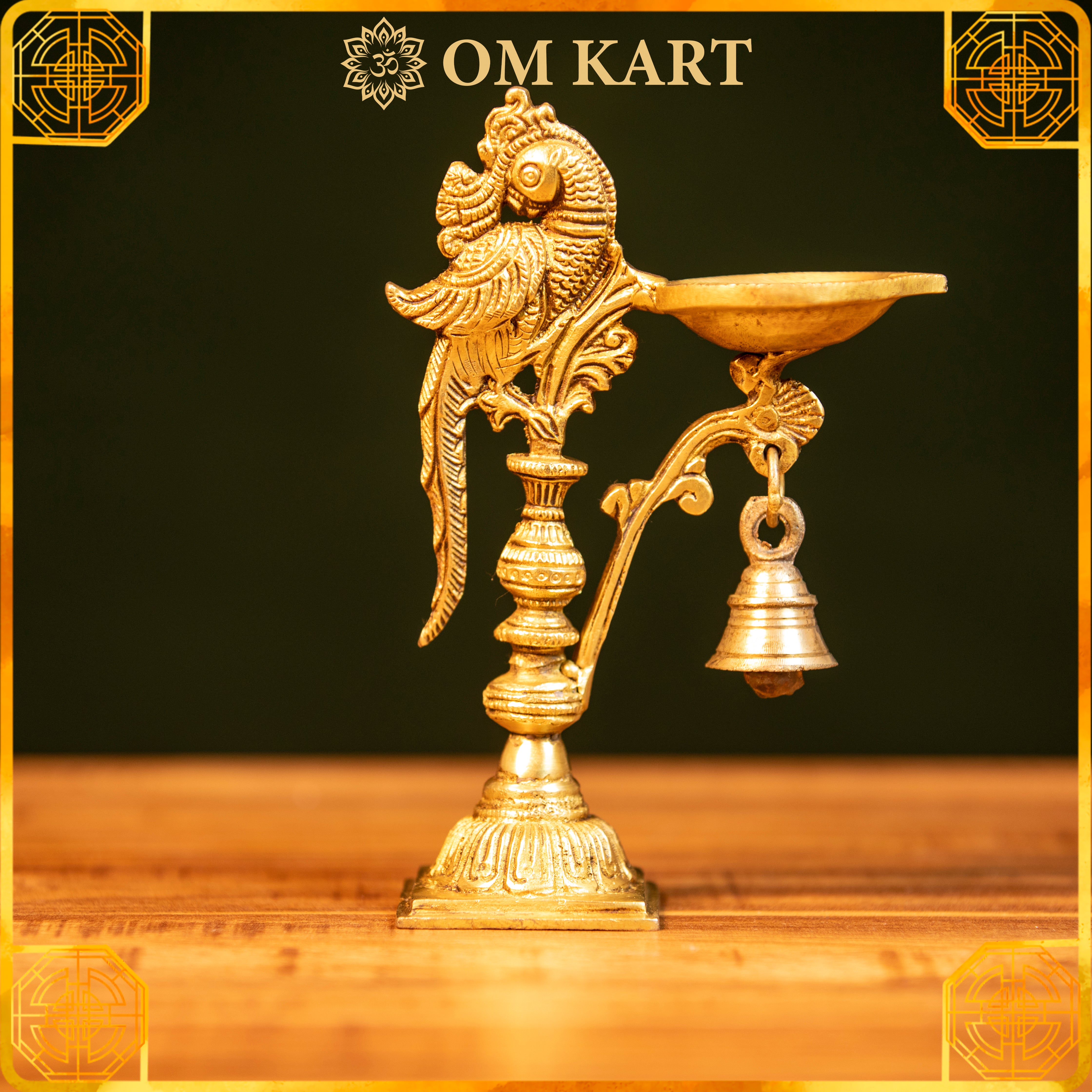 Pure Brass Parrot Design Oil Lamp