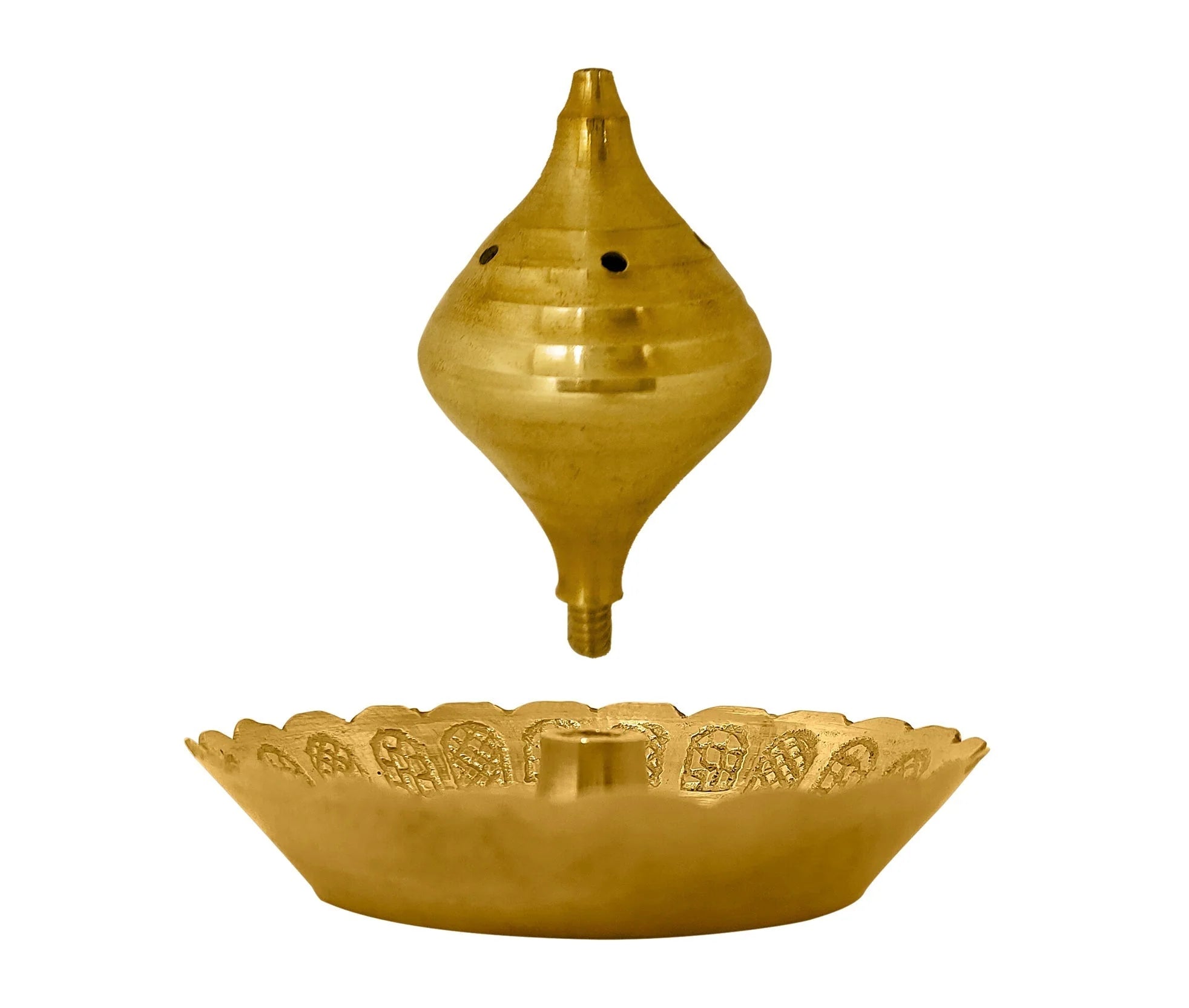 Pure Brass Agarbatti Stick Stand with Ash Catcher