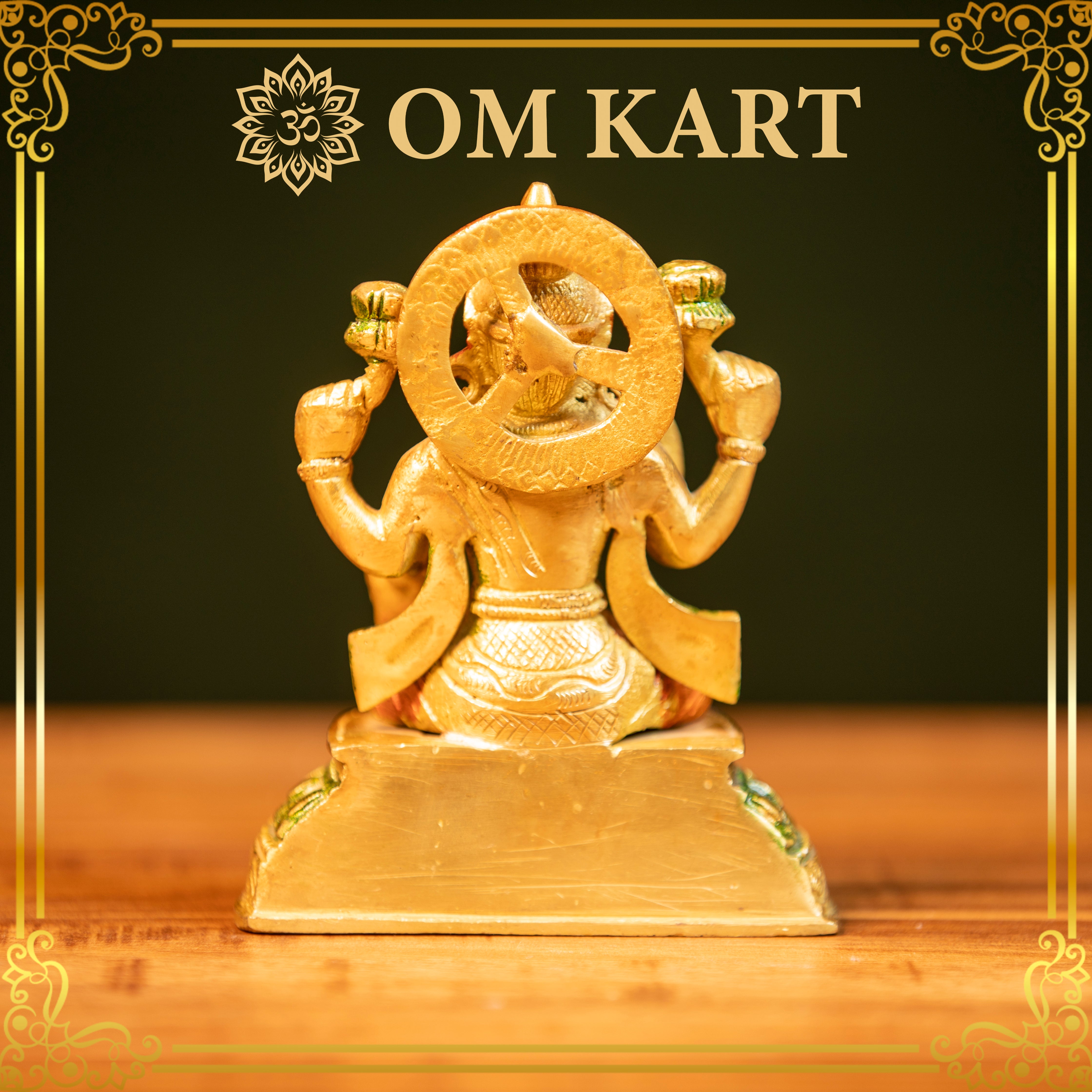 Hand-Painted Pure Brass Goddess Lakshmi Idol