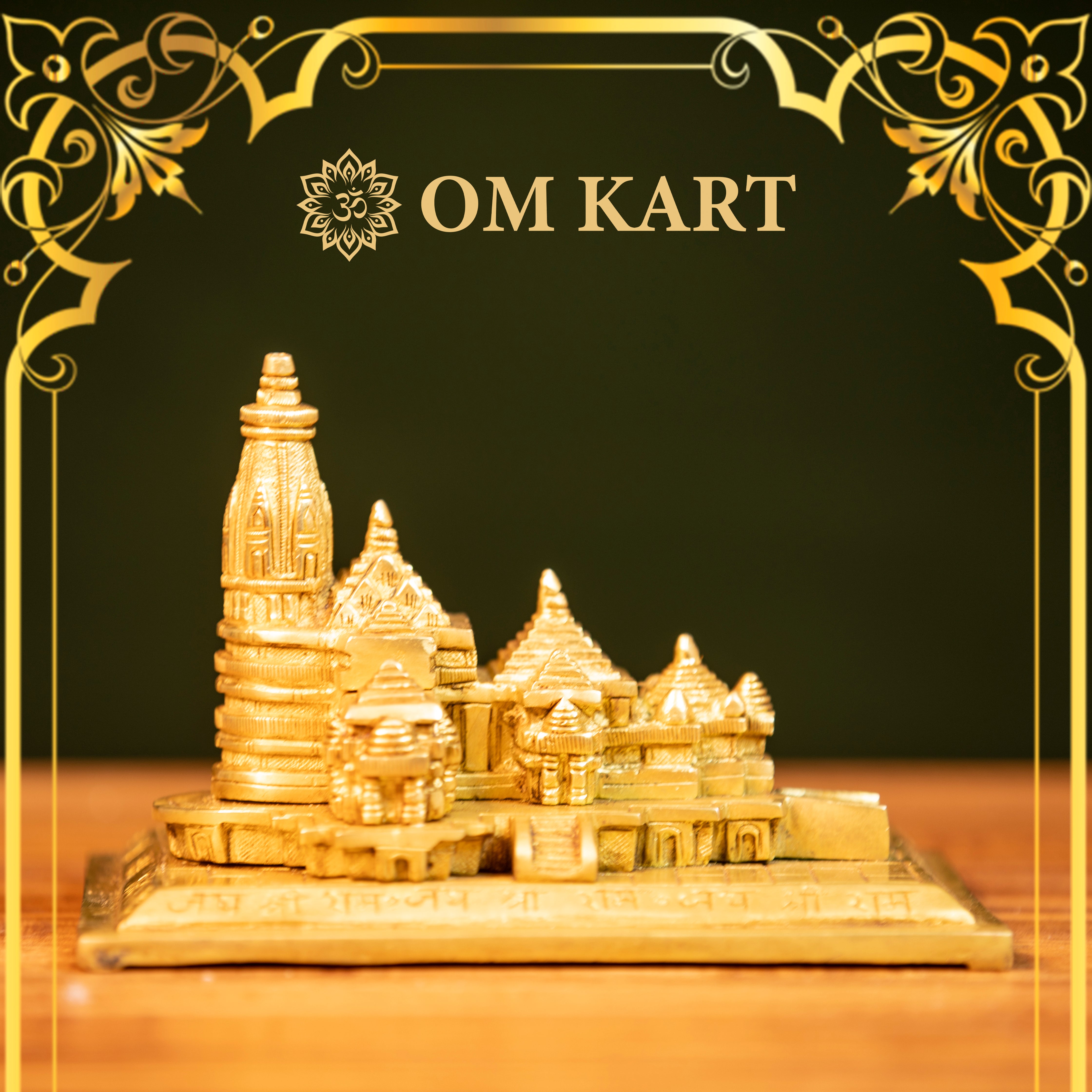 Pure Brass Ayodhya Ram Mandir – 5-Inch Spiritual Temple Model