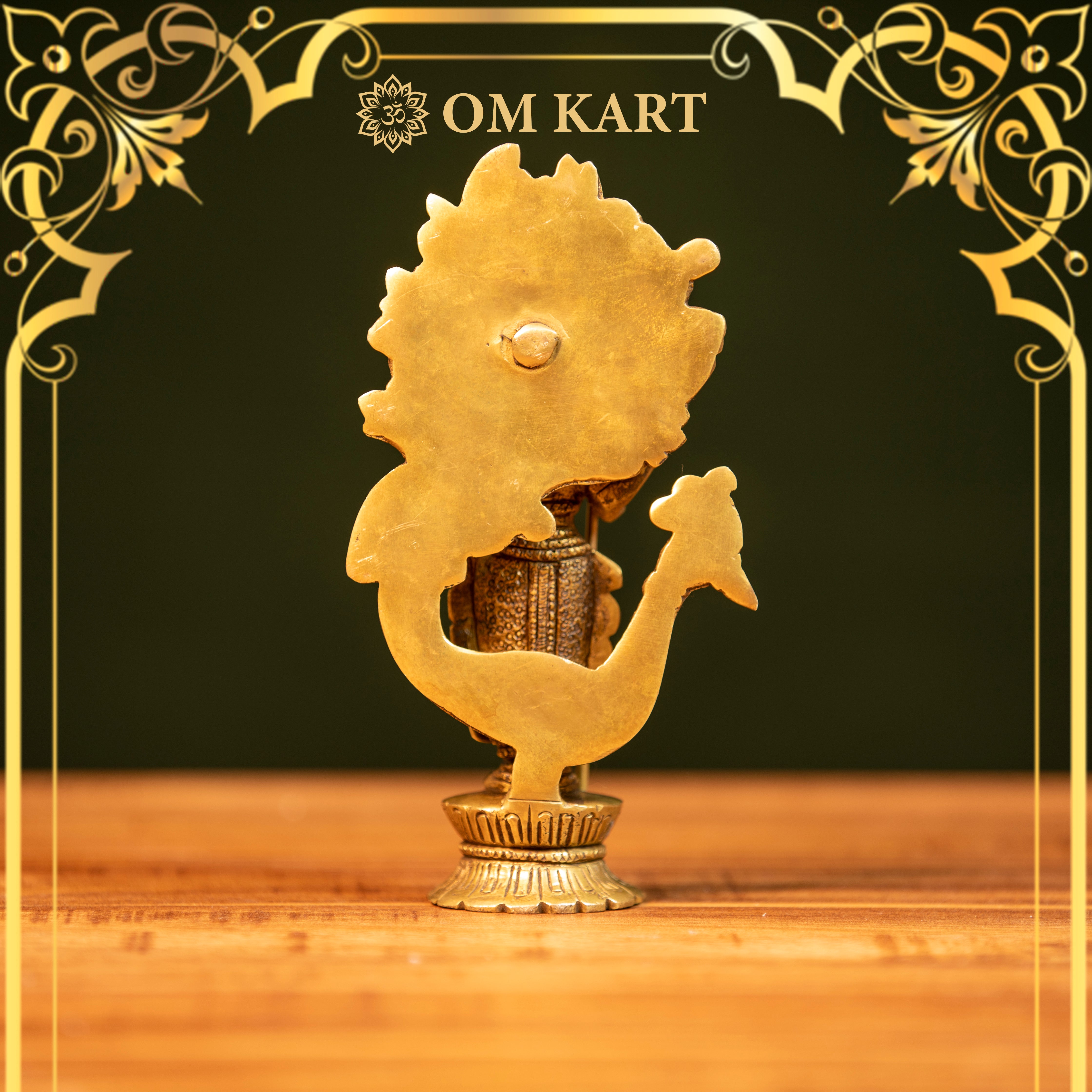 Pure Brass Lord Murugan Idol with Intricate Peacock Design