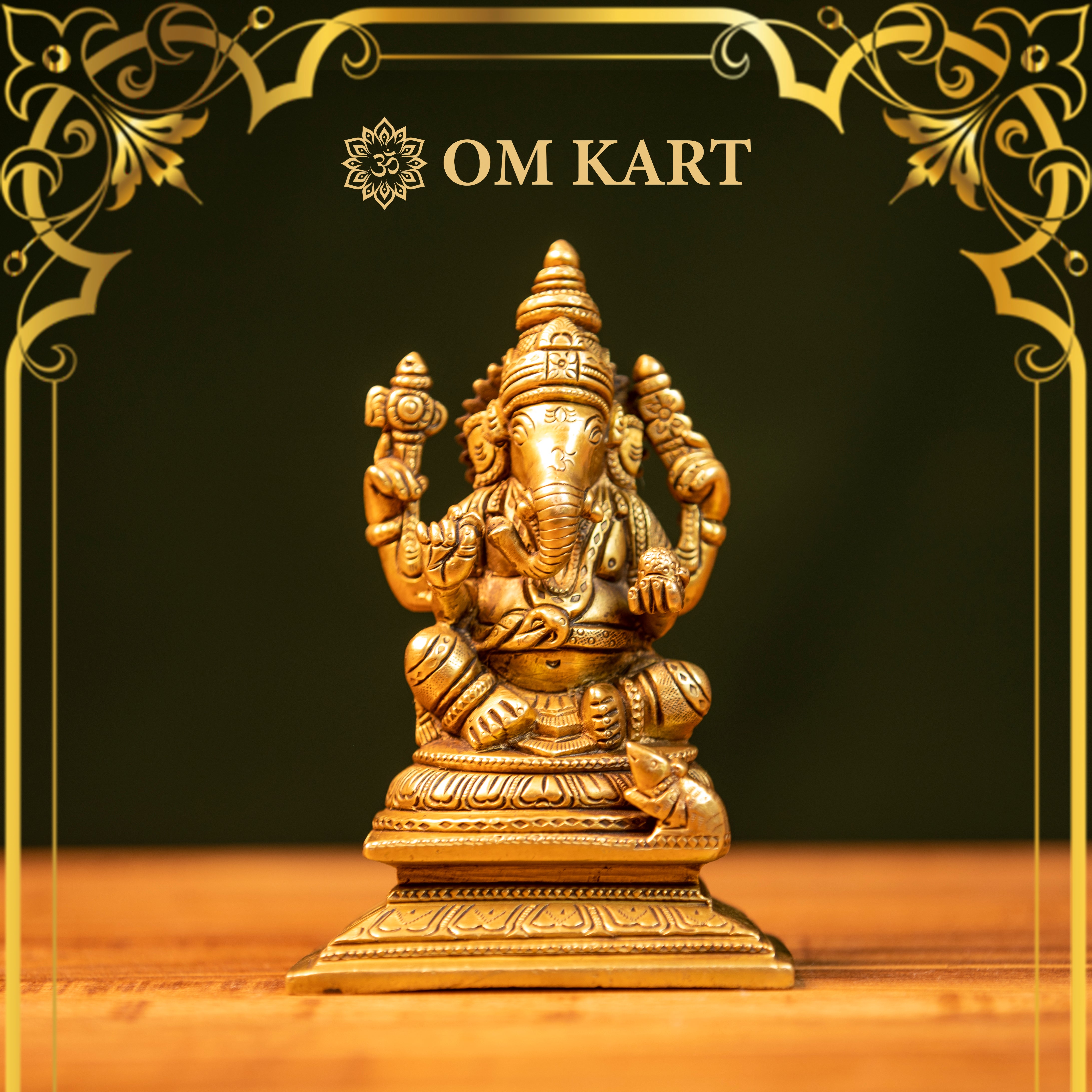 Lord Ganesha Pure Brass Idol - Ganpati Murti