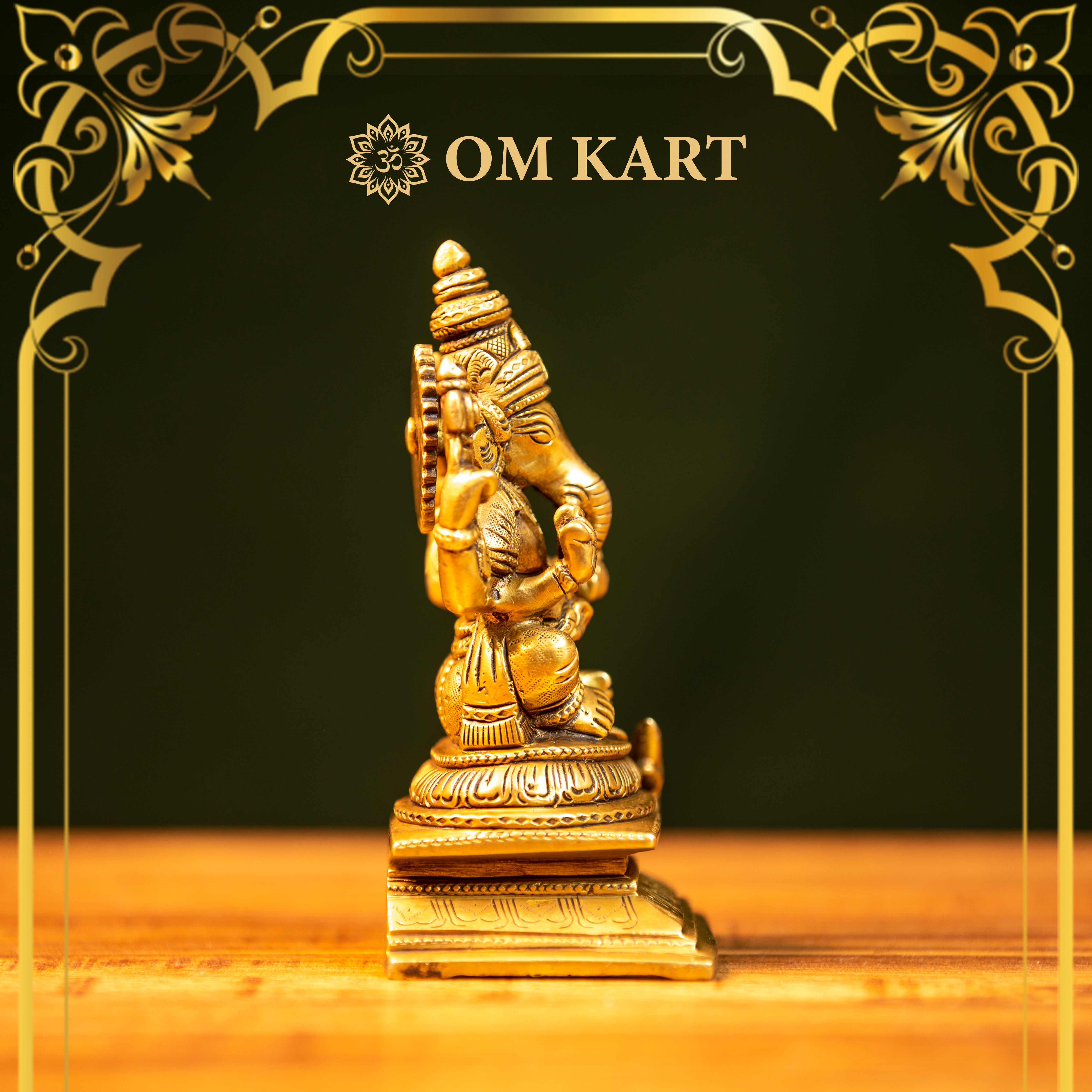 Lord Ganesha Pure Brass Idol - Ganpati Murti