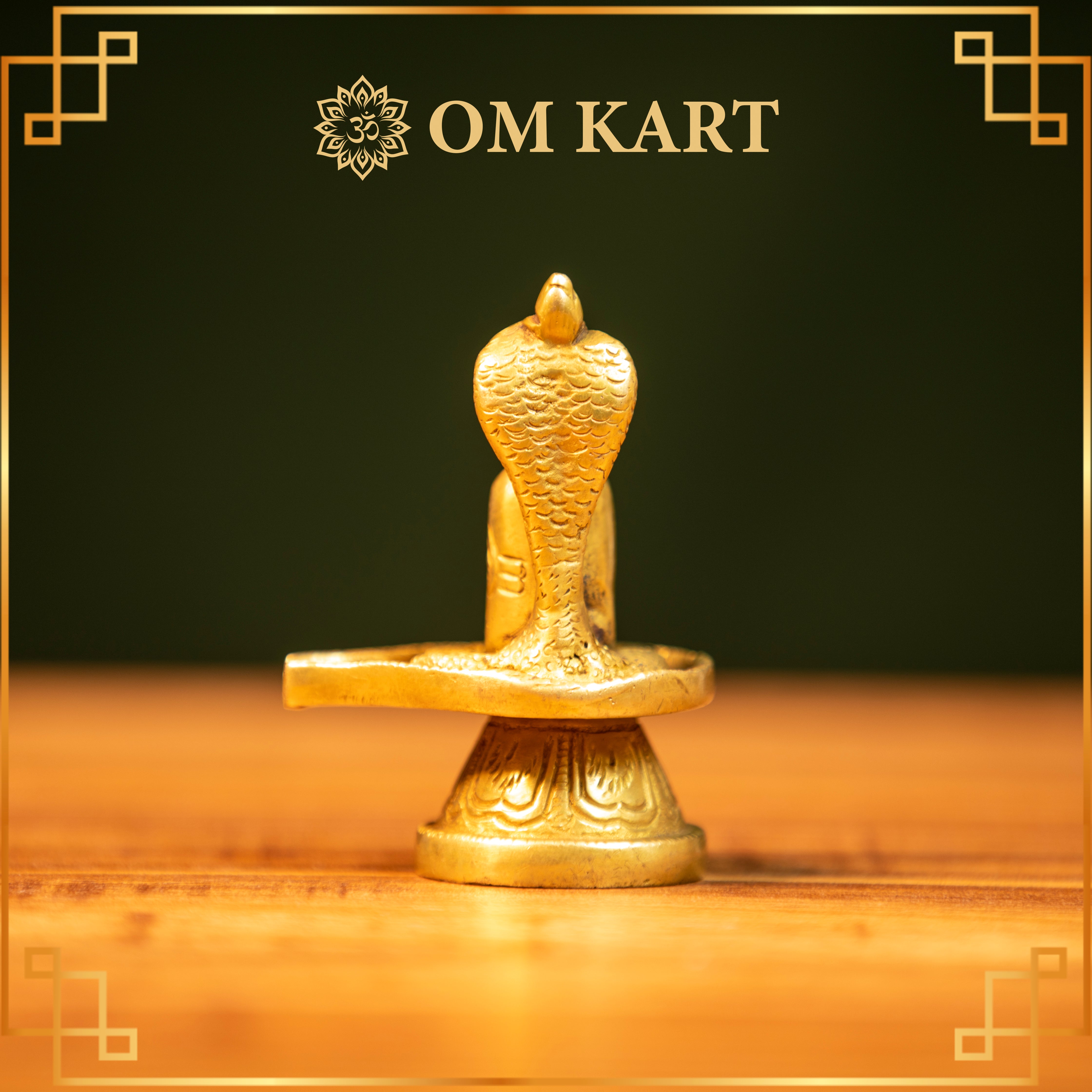 Pure Brass Shivling with Naag Idol