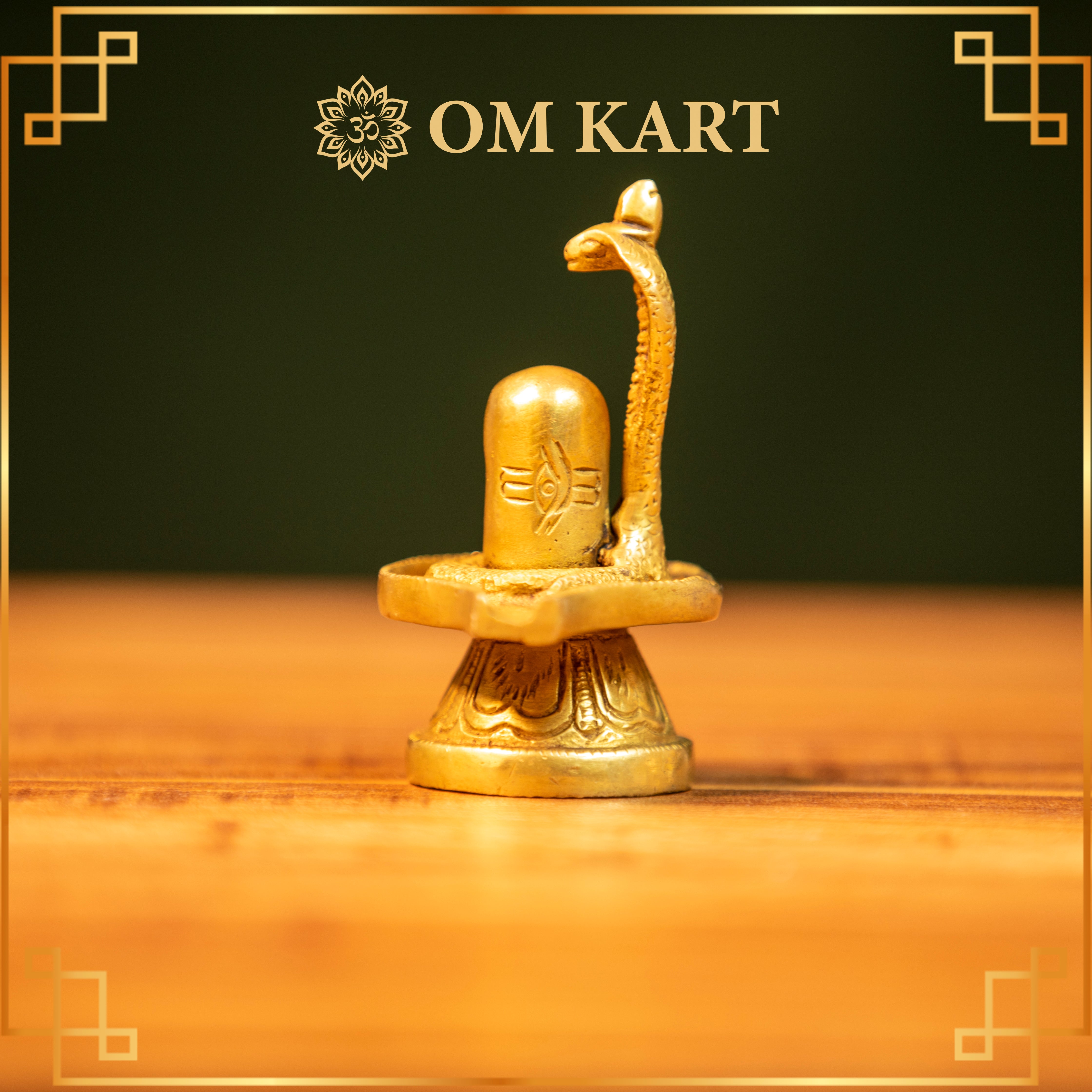 Pure Brass Shivling with Naag Idol