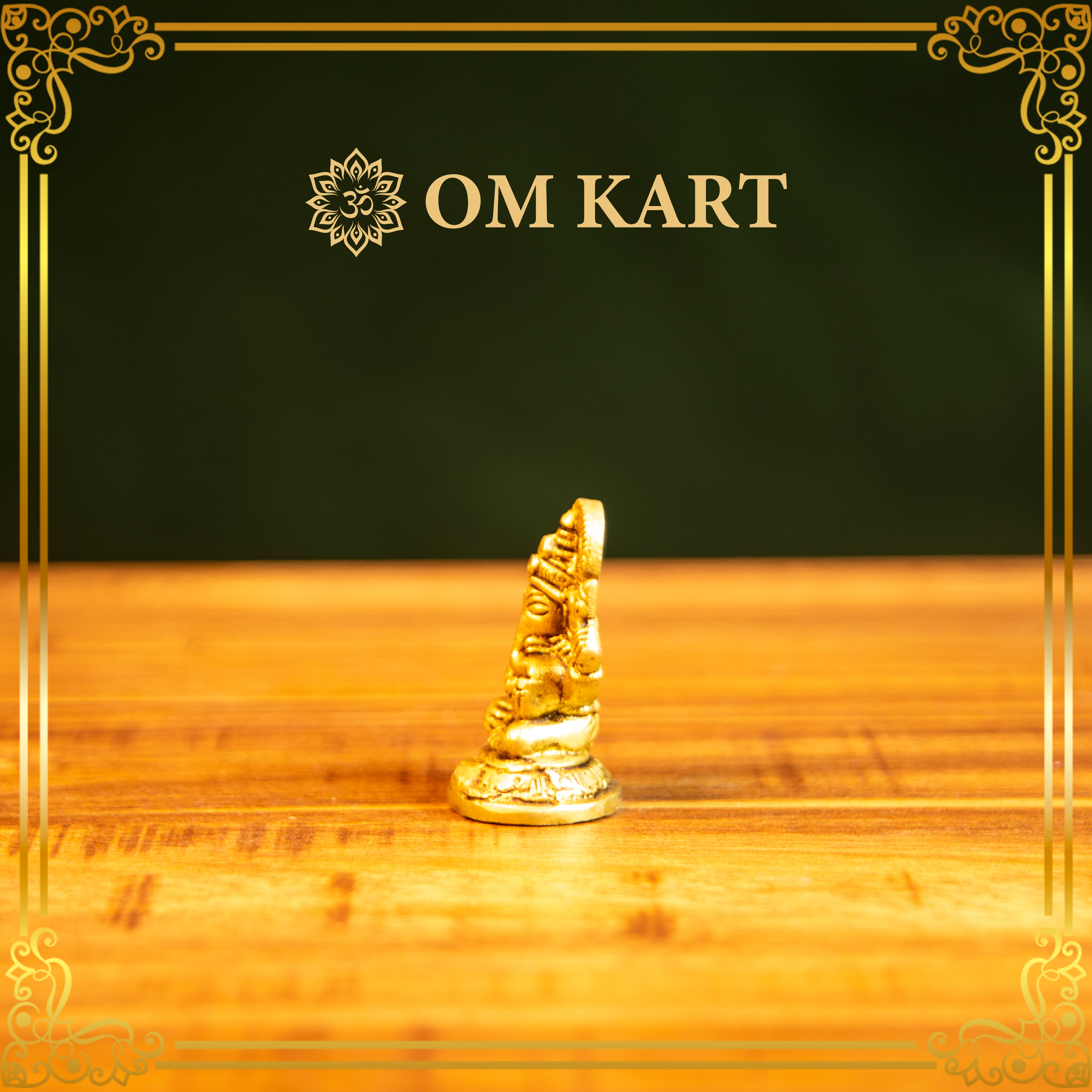 Pure Brass Decorative Ganesh Idol - Miniature