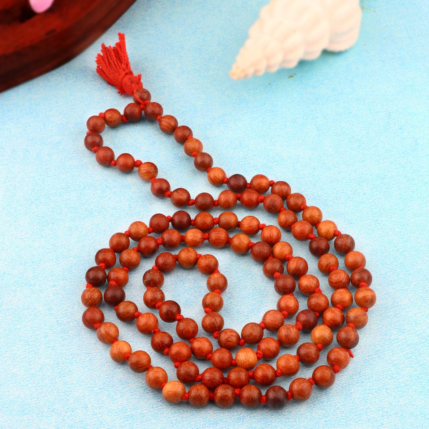 100% Pure Red Sandalwood/Chandan Lal Jap Mala 10mm