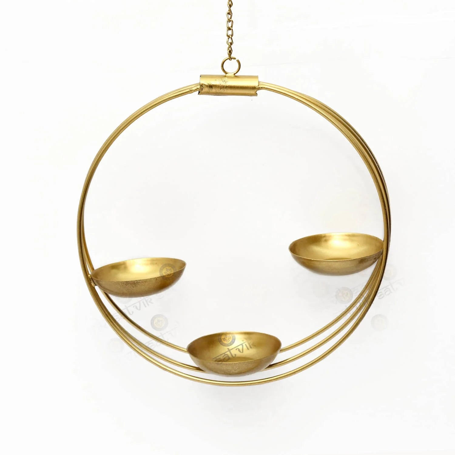 Ameya Metal Wall Hanging Tea Light Candle Holder (Round)