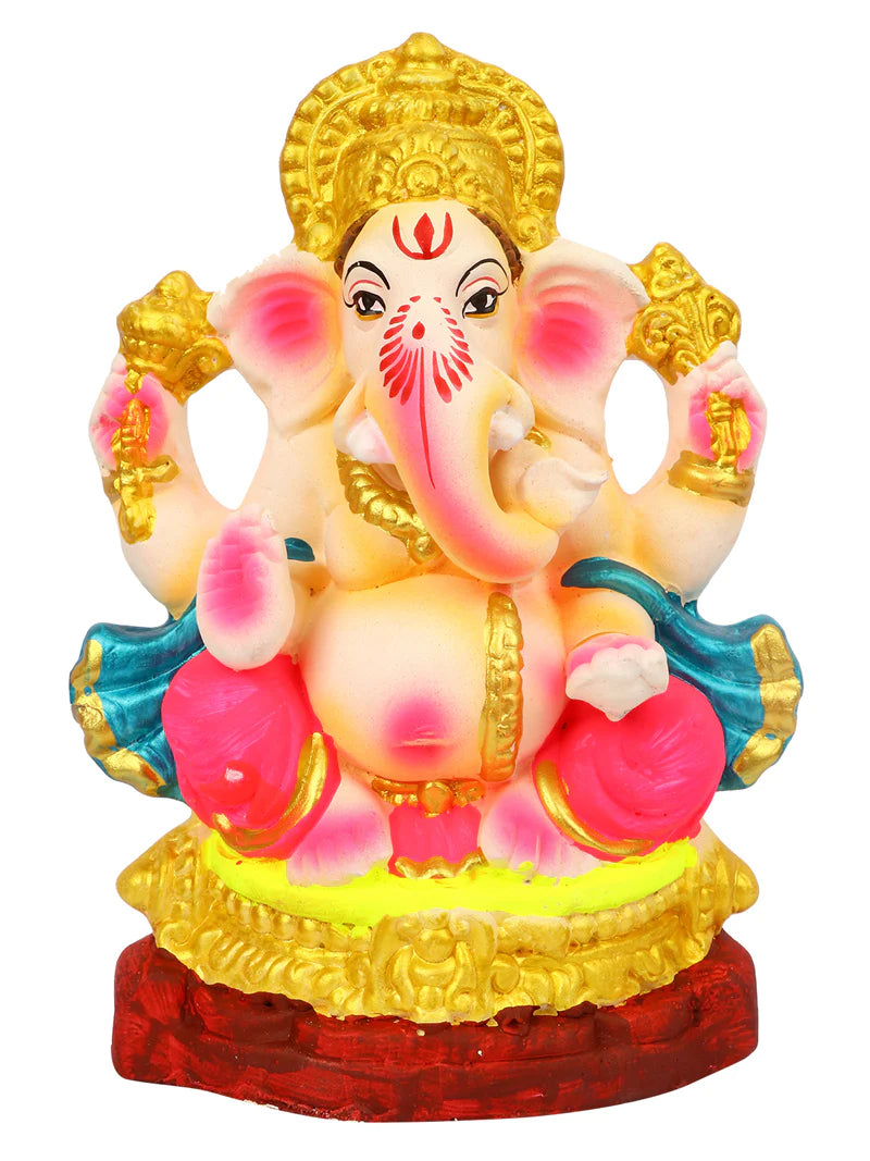 7.5 Inch Devendrashika Eco-Friendly Ganesha Idol Padmasana Pose