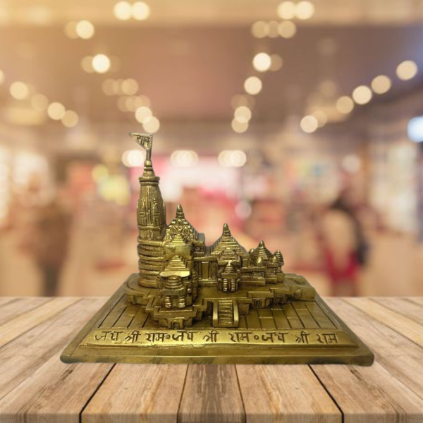Pure Brass Ayodhya Ram Mandir – 5-Inch Spiritual Temple Model